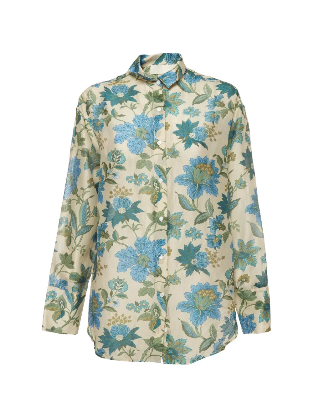 Pre-owned Sir Floral-print Button-down Shirt In Neutrals