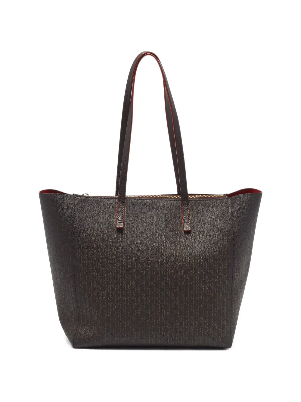 Carolina Herrera Vintage sac cabas en cuir à logo - Marron