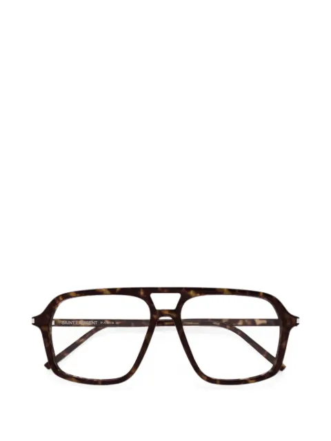 Saint Laurent Eyewear tortoiseshell-effect square-frame glasses