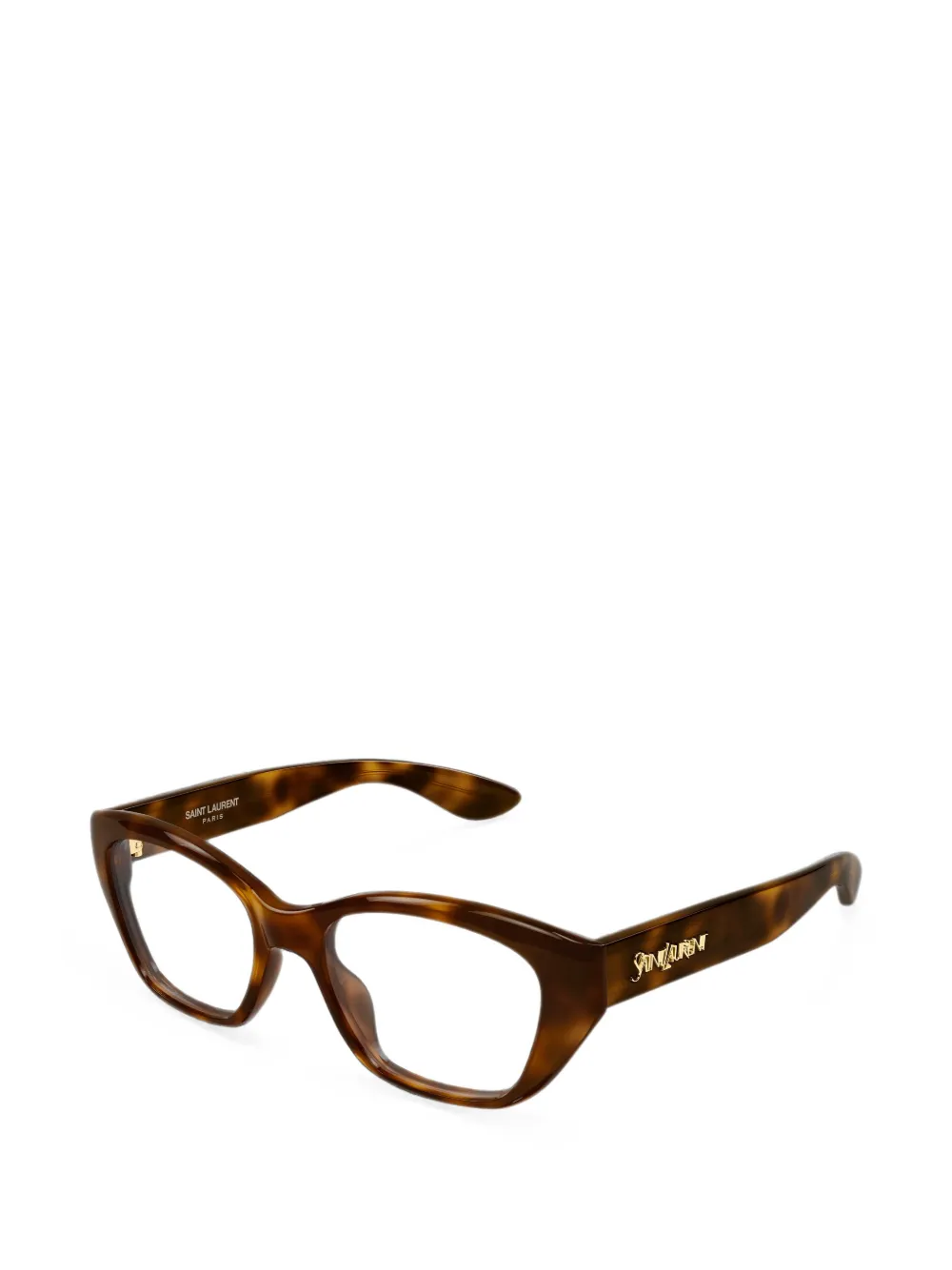 Saint Laurent Eyewear Bril met schildpadschild-design Bruin