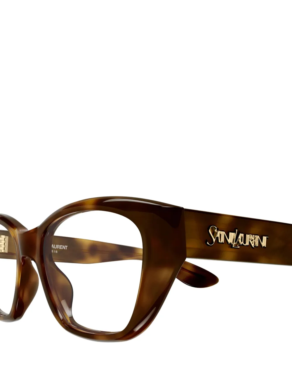 Saint Laurent Eyewear Bril met schildpadschild-design Bruin