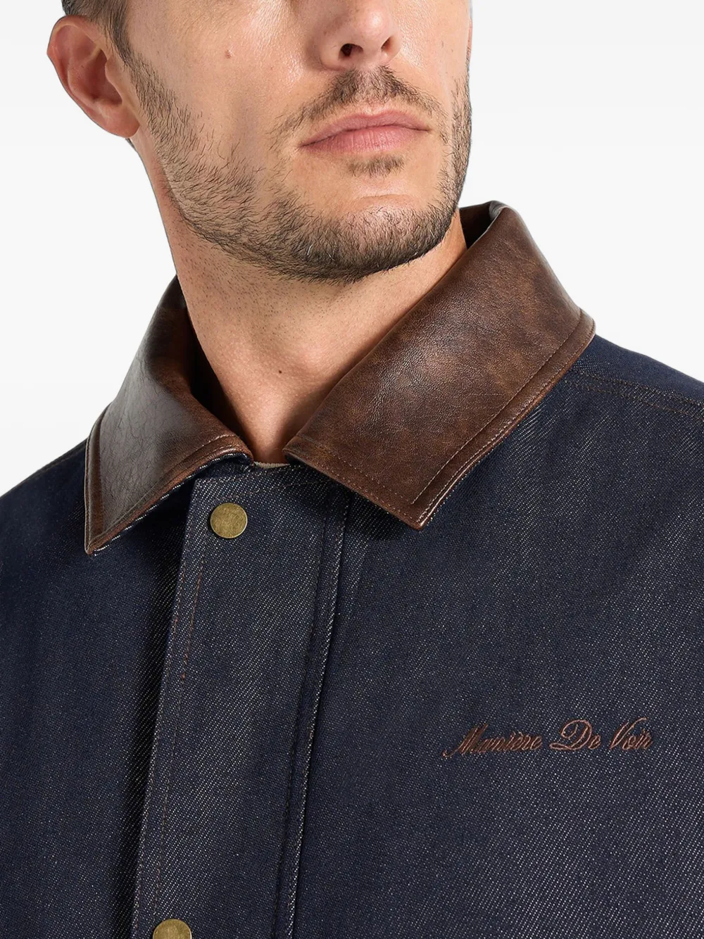 Manière De Voir Cameron oversized denim bomberjack Blauw