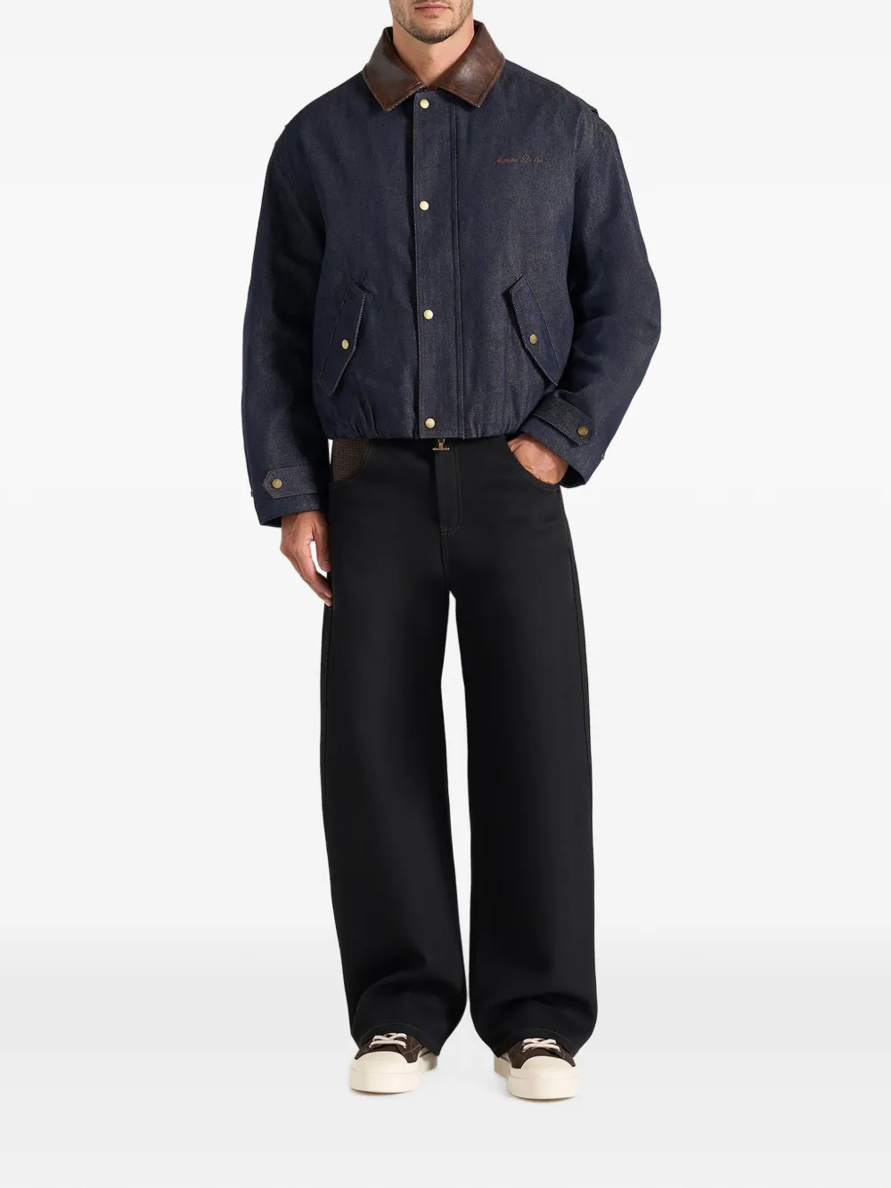 Manière De Voir Cameron oversized denim bomberjack Blauw