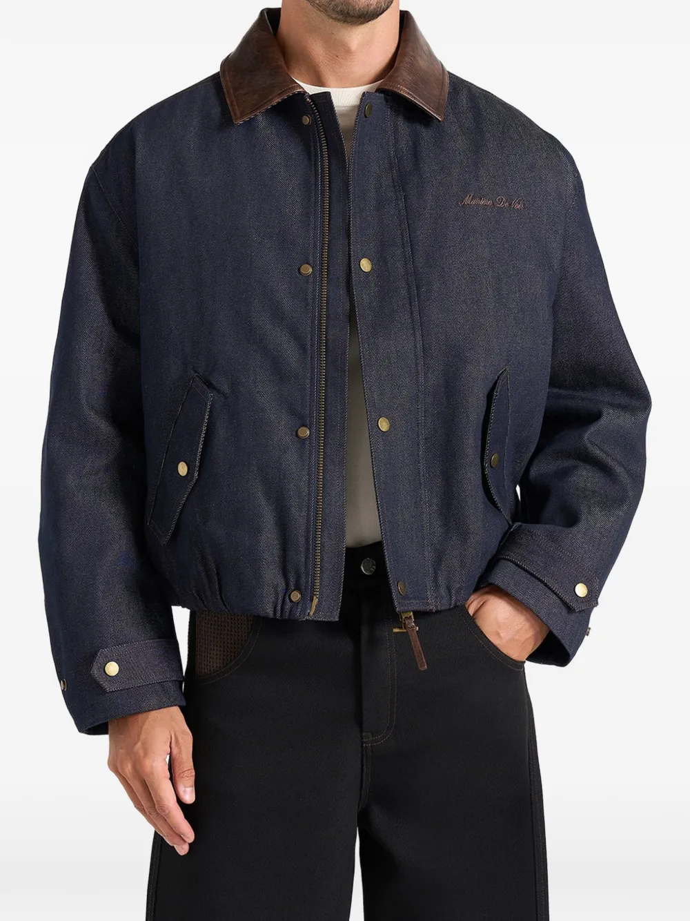 Manière De Voir Cameron oversized denim bomber jacket