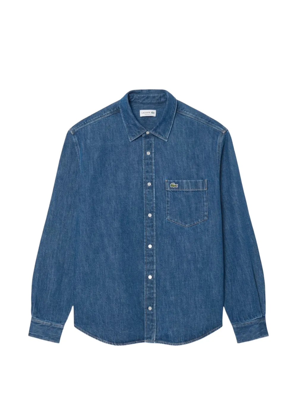 Lacoste logo-patch denim shirt