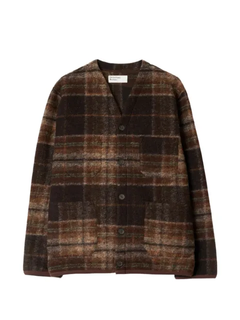 Universal Works check-pattern cardigan