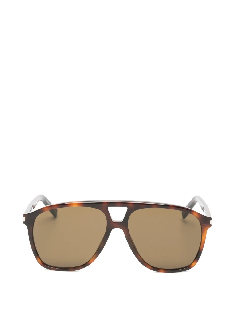 Saint Laurent Eyewear tortoiseshell-effect pilot sunglasses - Marrone