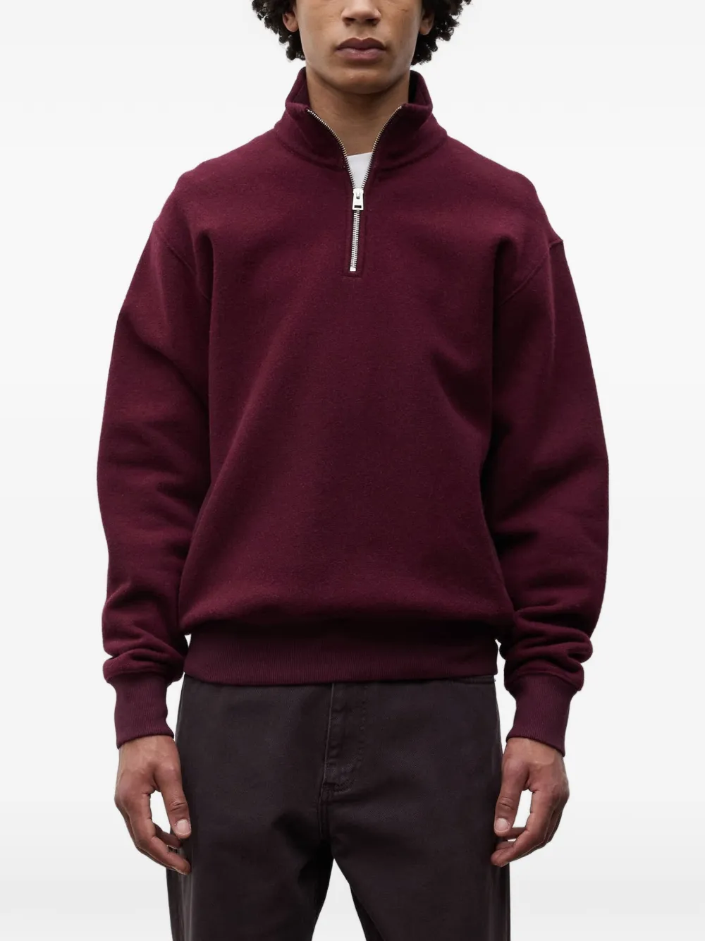 Norse Projects Flossil quarter-zip sweater Rood