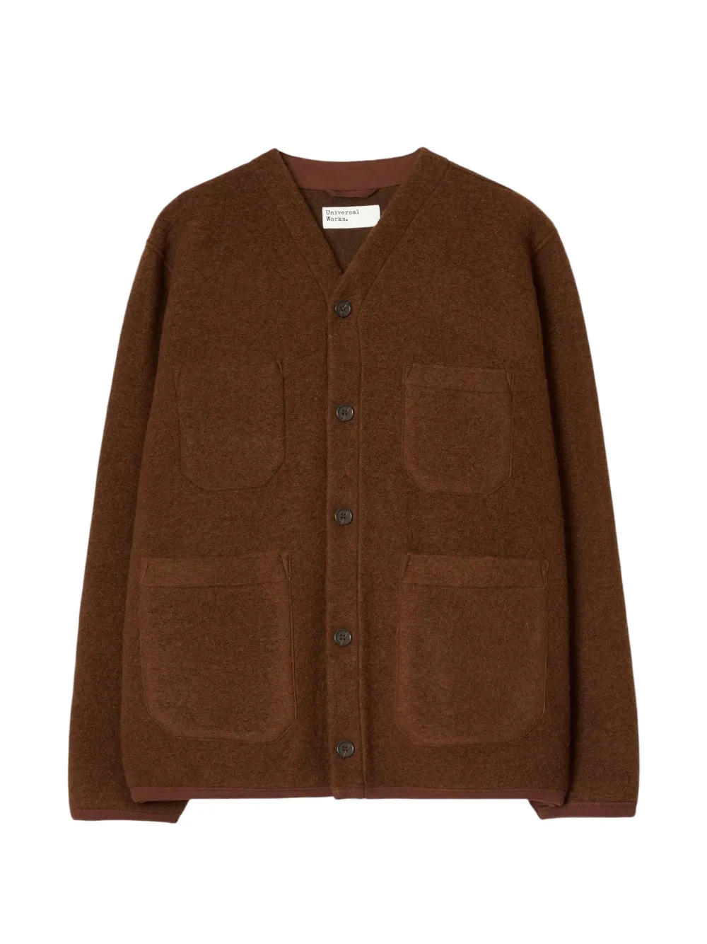 Universal Works four-pocket V-neck cardigan