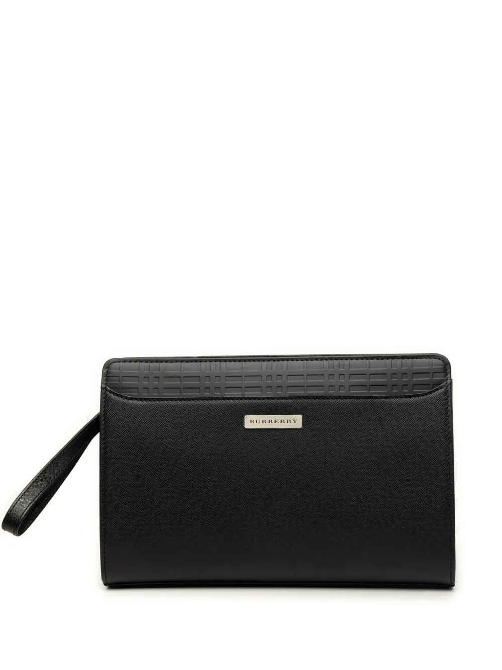 Burberry Pre-Owned 2000-2017 Clutch mit Check-Prägung - Schwarz