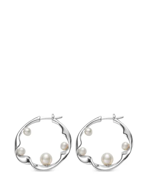 Maria Black Flow pearl-embellished hoop earring