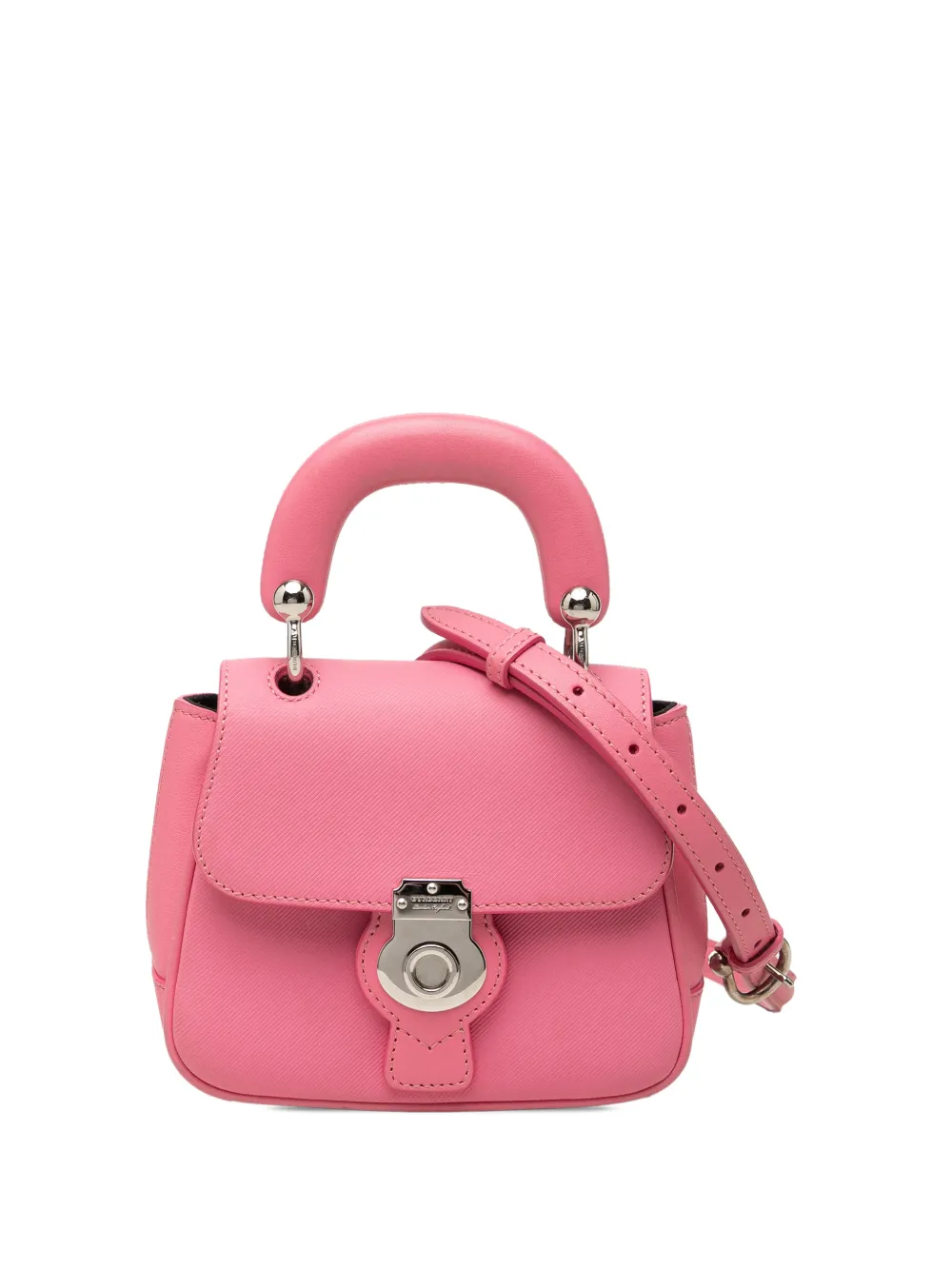 Burberry Pre-Owned 2017-2026 Mini Trench Calfskin DK88 Top Handle Bag satchel - Pink
