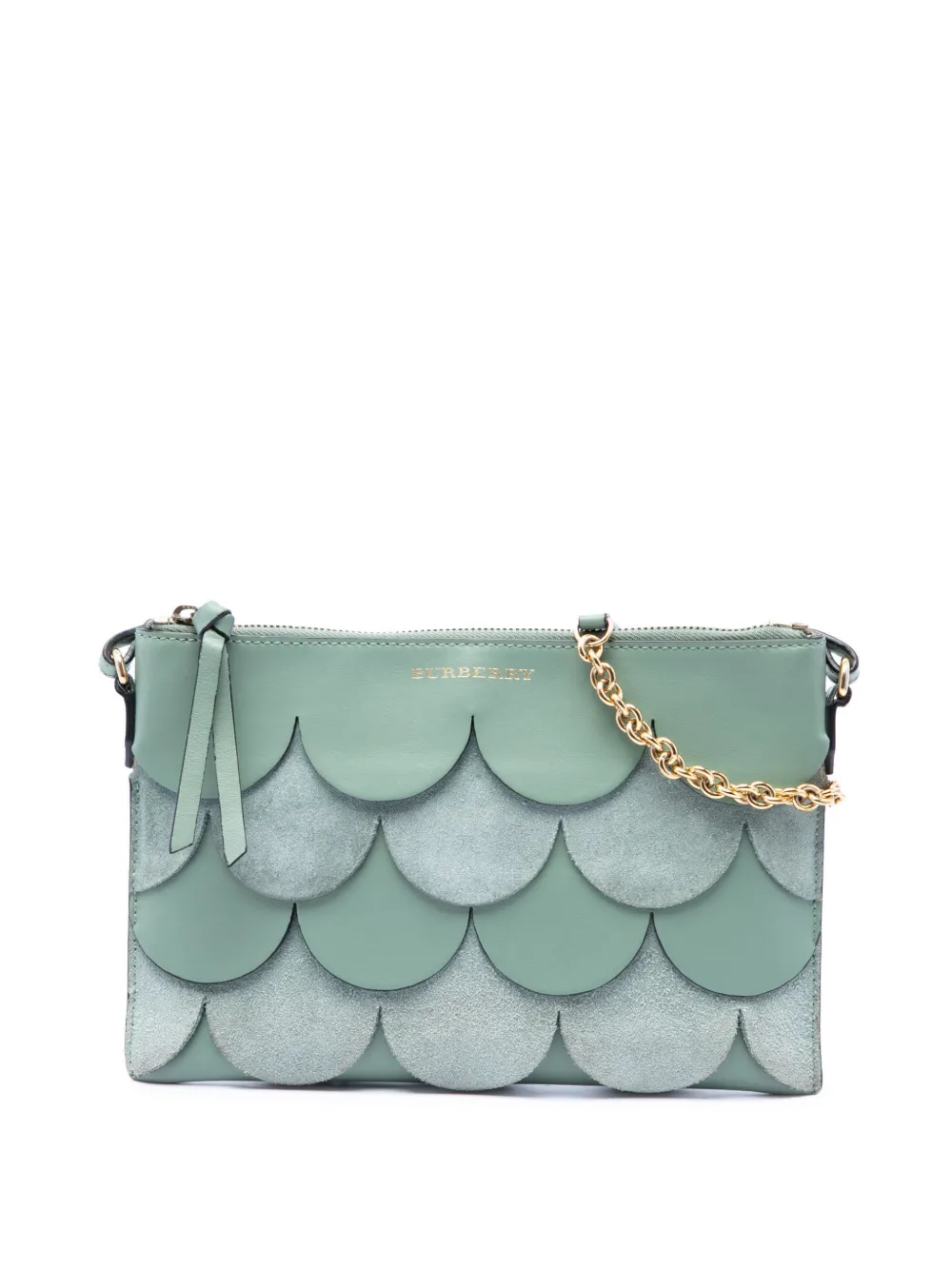 Burberry Pre-Owned 2000-2017 Scalloped Leather and Suede Peyton crossbody bag - Green