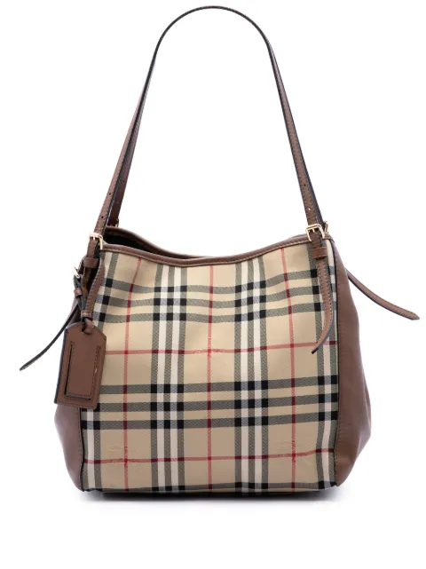 Burberry Pre-Owned 2000-2017 Small Haymarket Check Coated Canvas and Calfskin Canterbury tote bag