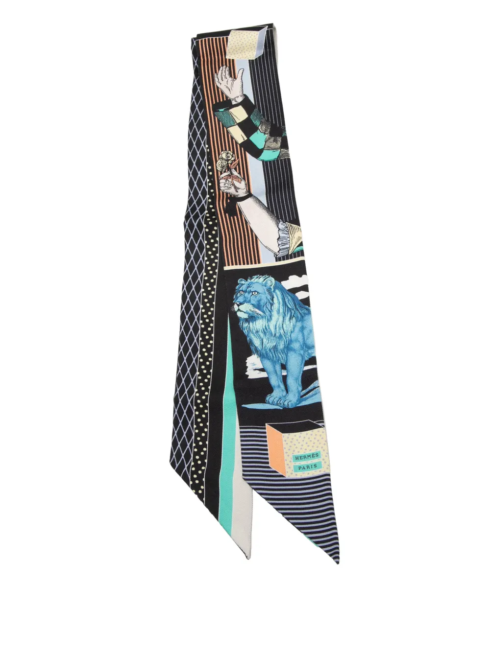 Hermès Pre-Owned 2000-2026 Grand Theatre Nouveau Twilly Seidenschal - Schwarz