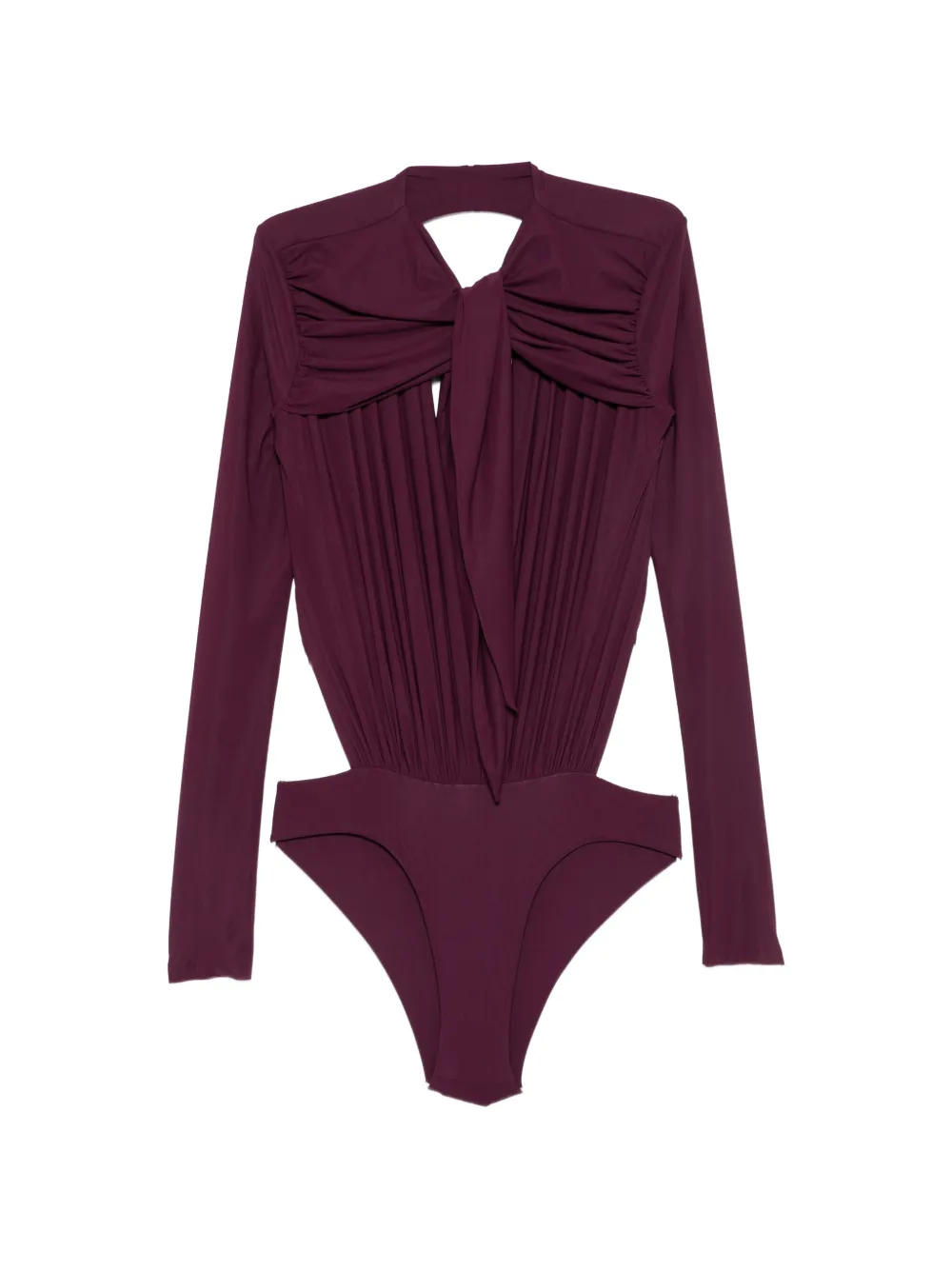 Amazuìn Anais Pussy-bow Open-back Bodysuit In Multi