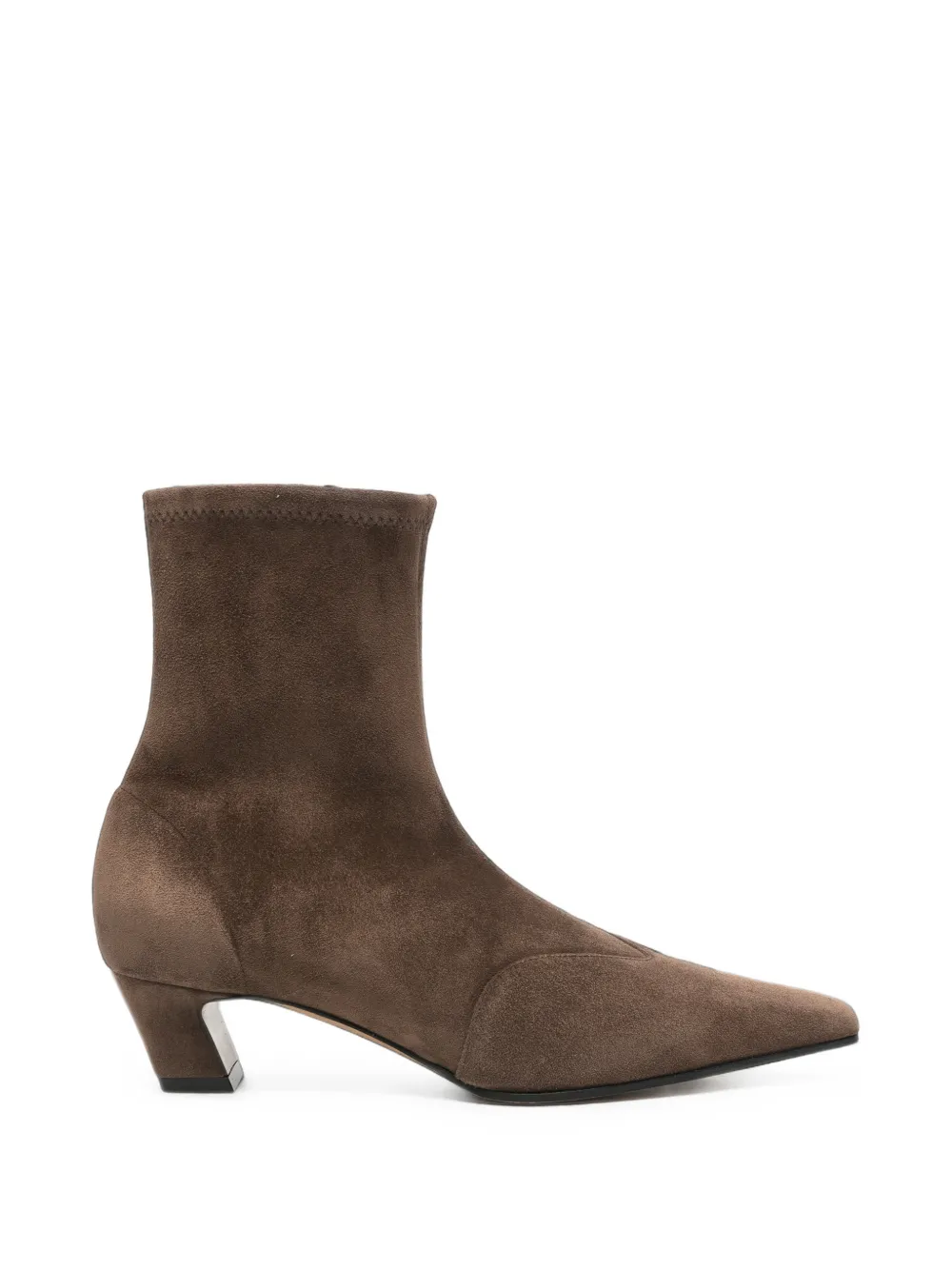 KHAITE suede pointed-toe ankle boots