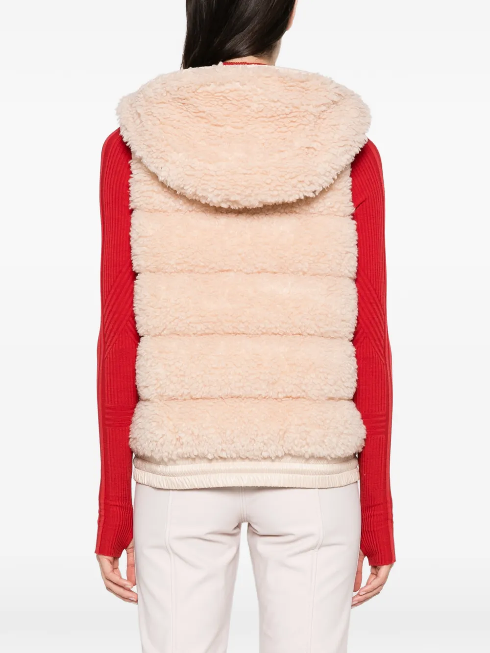 Moncler Grenoble quilted shearling-effect gilet Beige