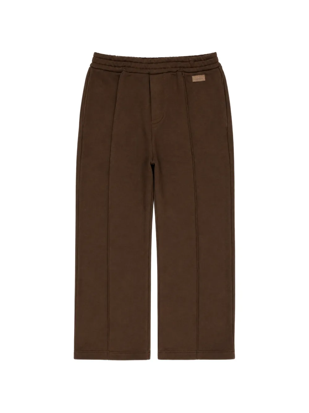 Paolo Pecora Kids pantalon de jogging à taille élastiquée et pinces - Marron Paolo Pecora Kids pantalon de jogging à taille élastiquée et pinces - Marron