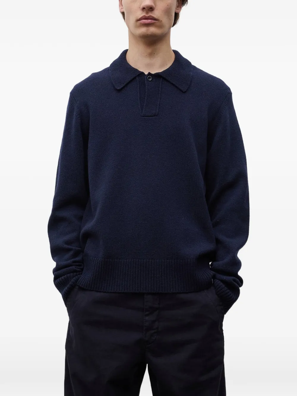 Norse Projects Anholt lambswool polo shirt Blauw