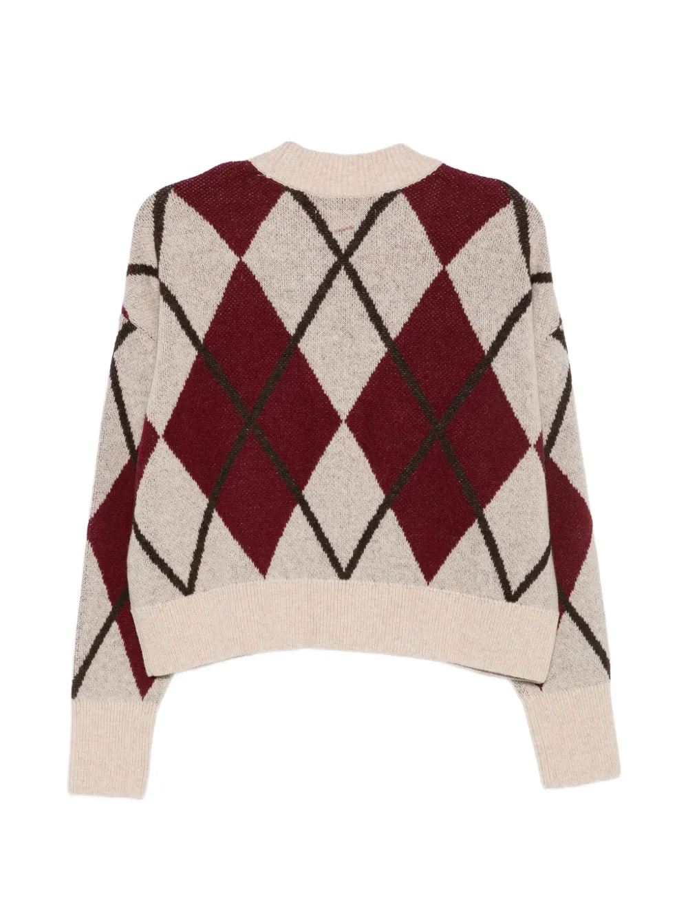 Barbour argyle-knit V-neck cardigan Beige
