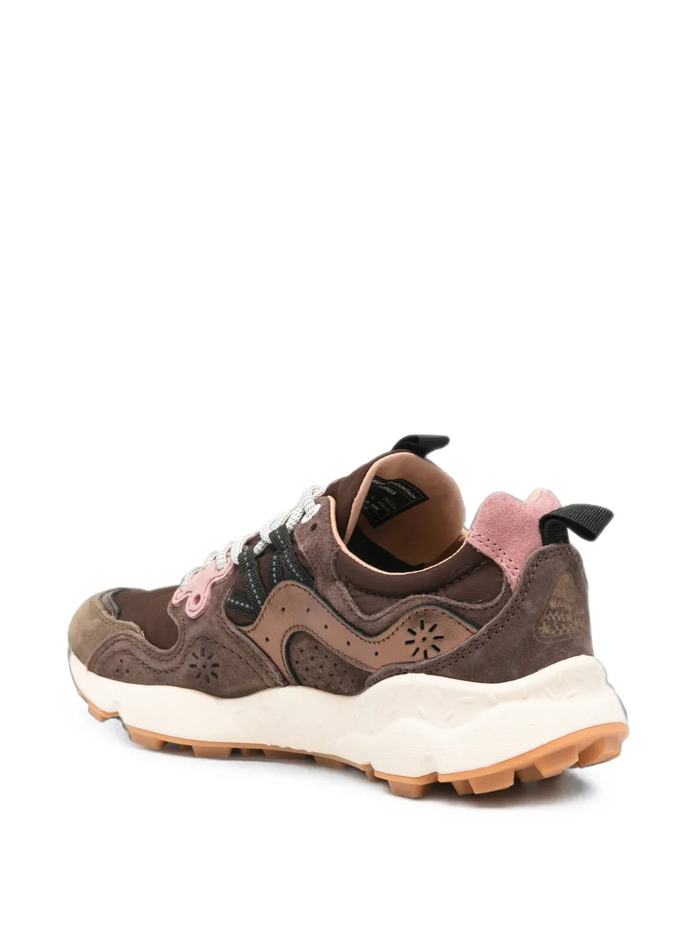 FLOWER MOUNTAIN perforated panelled sneakers Bruin