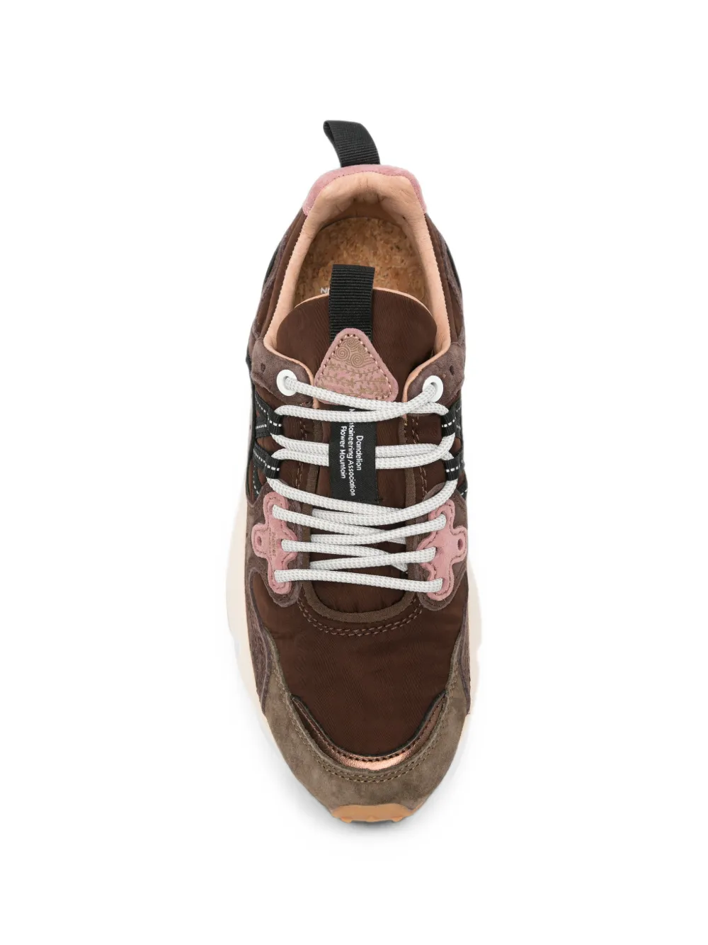 FLOWER MOUNTAIN perforated panelled sneakers Bruin