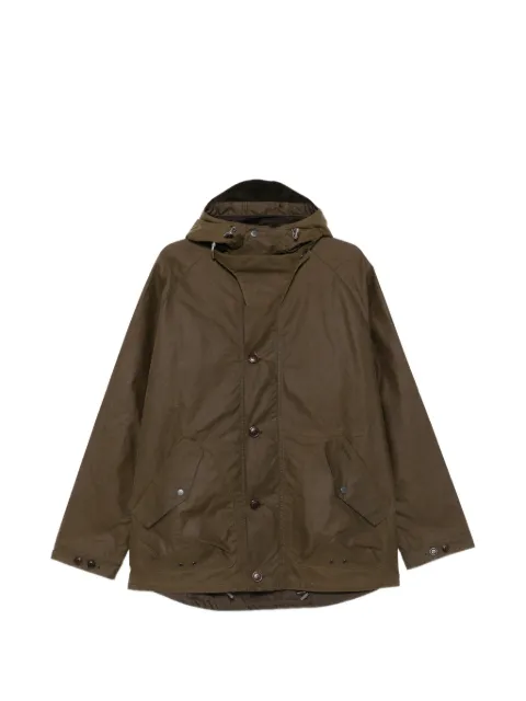 Barbour hooded button-fastening waxed coat