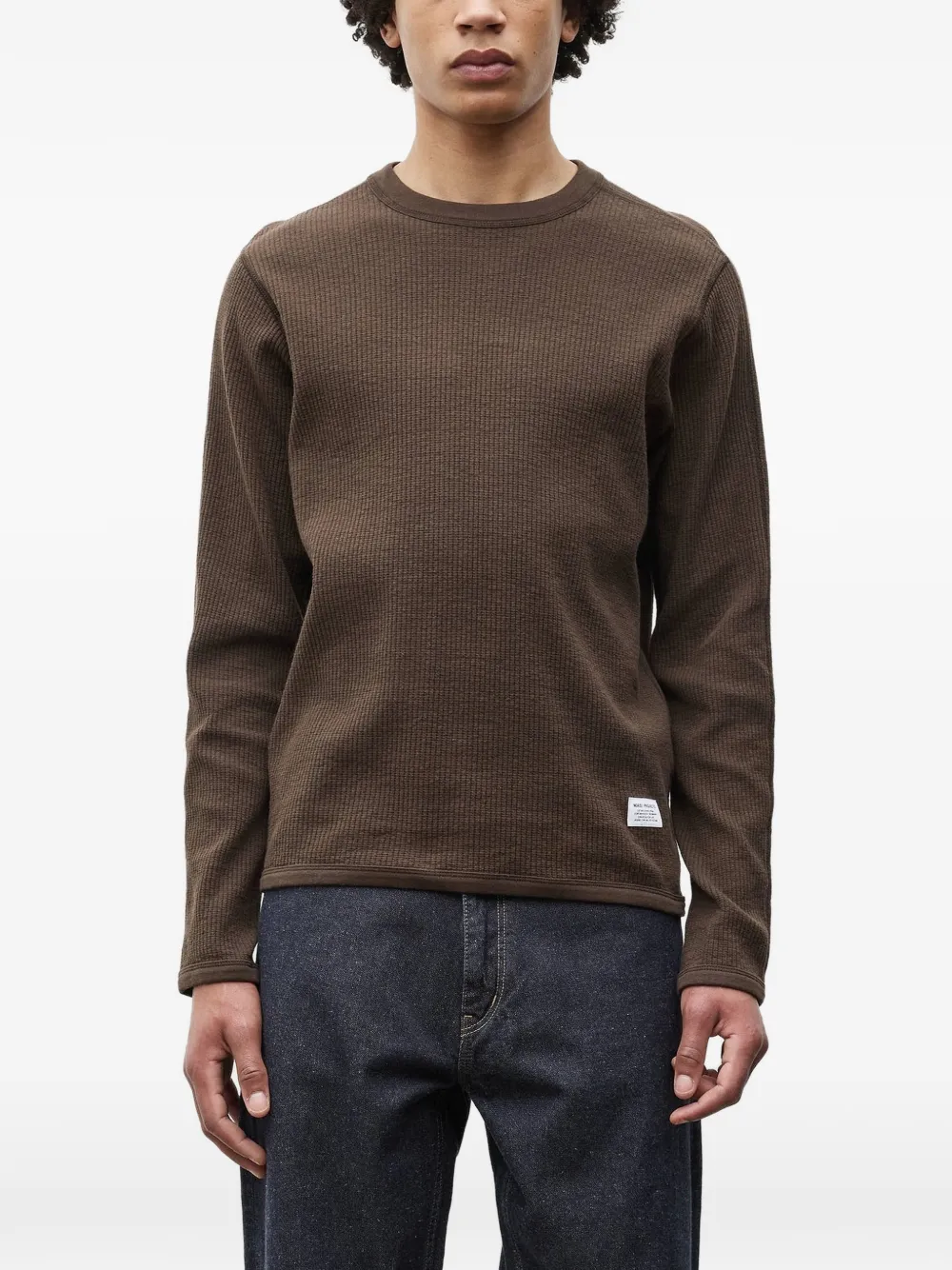 Norse Projects Stevns waffle-knit T-shirt Bruin