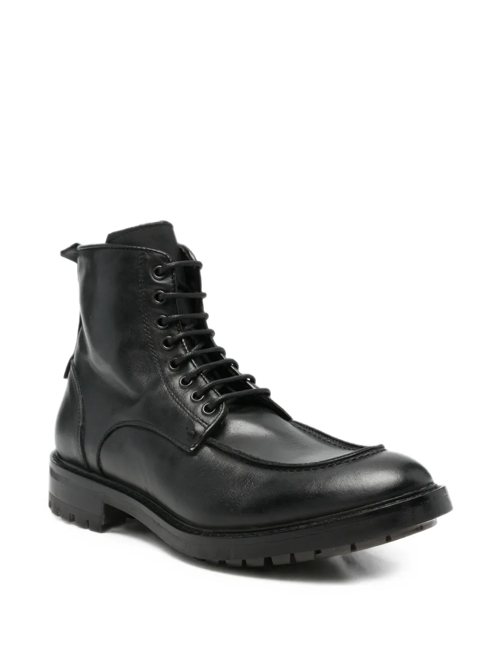 FRATELLI RENNELLA lace-up leather ankle boots Zwart