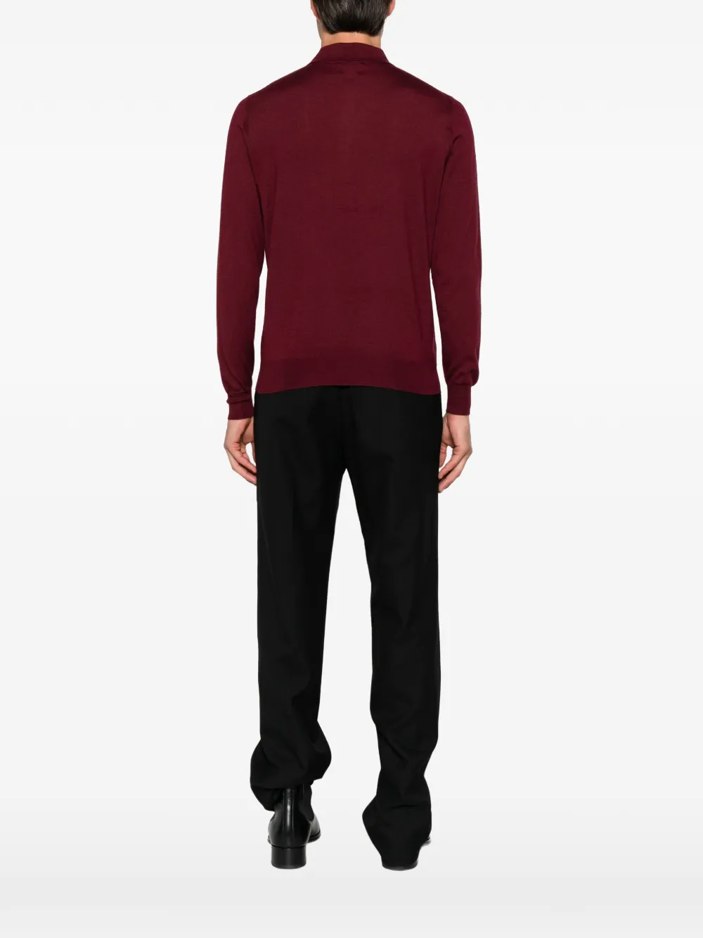 Fedeli Poloshirt met kraag en knoopsluiting Rood