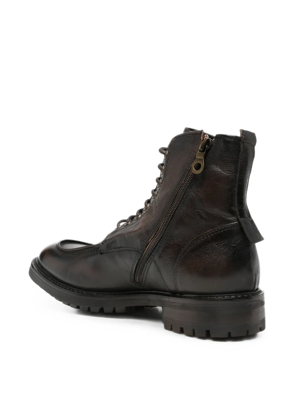 FRATELLI RENNELLA Rangers lace-up leather ankle boots Bruin