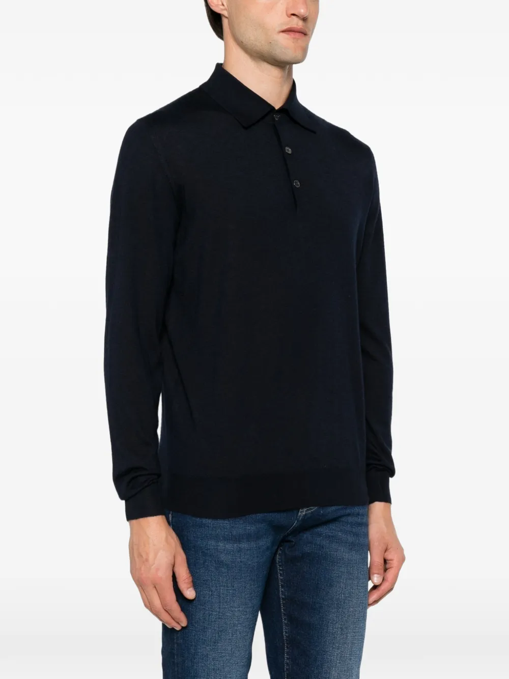 Fedeli long-sleeve polo shirt Blauw
