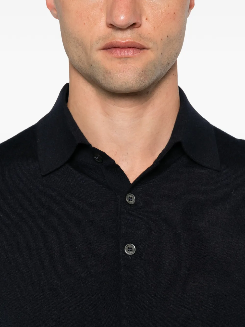 Fedeli long-sleeve polo shirt Blauw