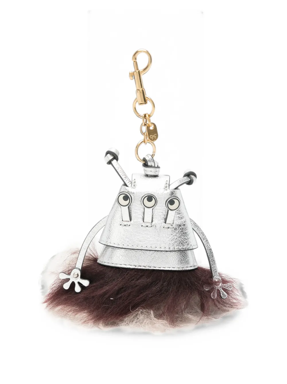 Anya Hindmarch Space Creature Antennae Lobster-claw-fastening Keyring In Silver