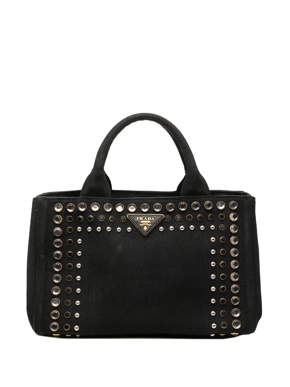 Prada Pre-Owned 2013-2026 Canvas Canapa Studded handbag - Black
