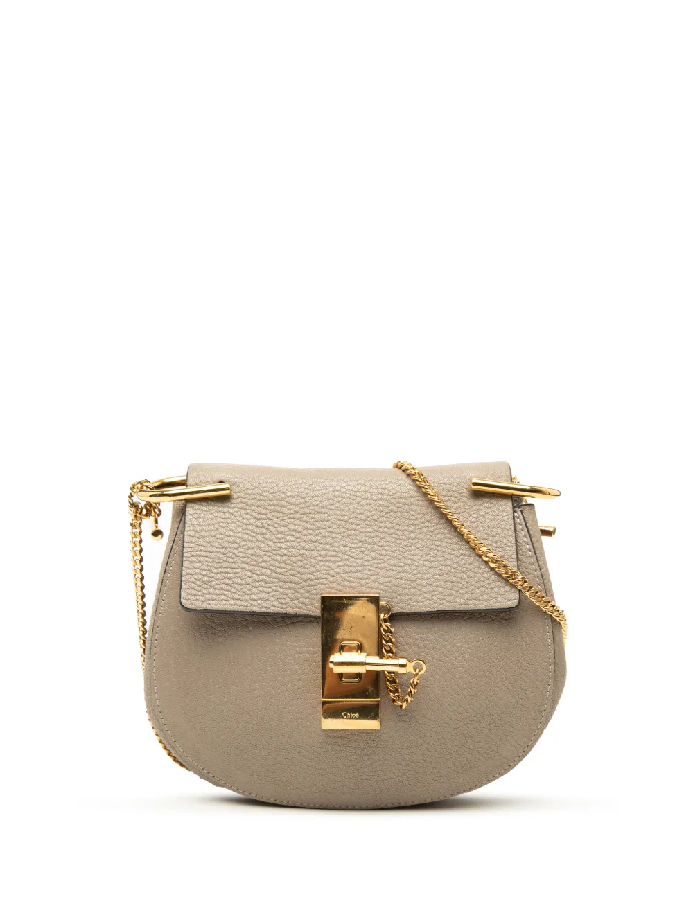 Chloé Pre-Owned 2019 Mini Drew Umhängetasche aus strukturiertem Lammleder - Braun