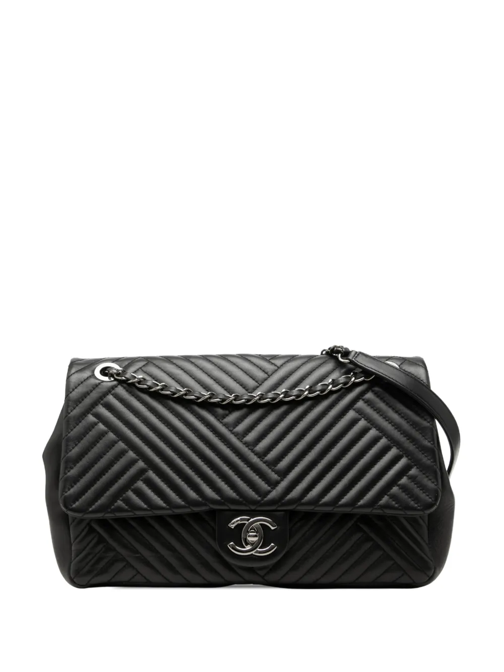 CHANEL Pre-Owned 2015-2016 Large Lambskin CC Crossing Flap shoulder bag - Nero