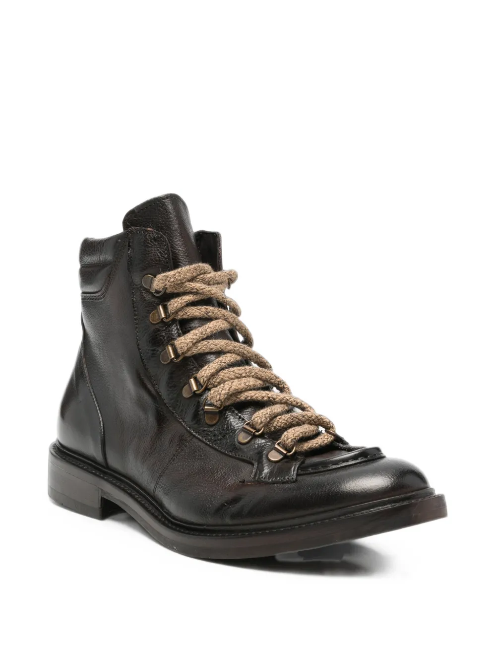 FRATELLI RENNELLA Scott lace-up leather ankle boots Bruin