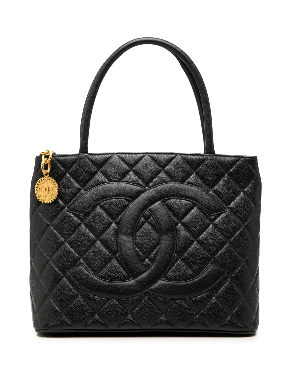 CHANEL Pre-Owned 1996-1997 Caviar Medallion Tote Bag - Schwarz