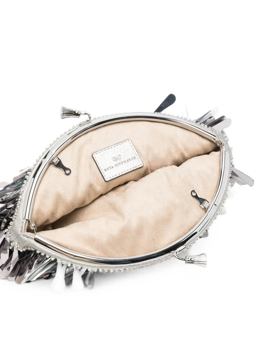 Anya Hindmarch Sequin-embellished Tassel Clutch Bag in Black, view 5