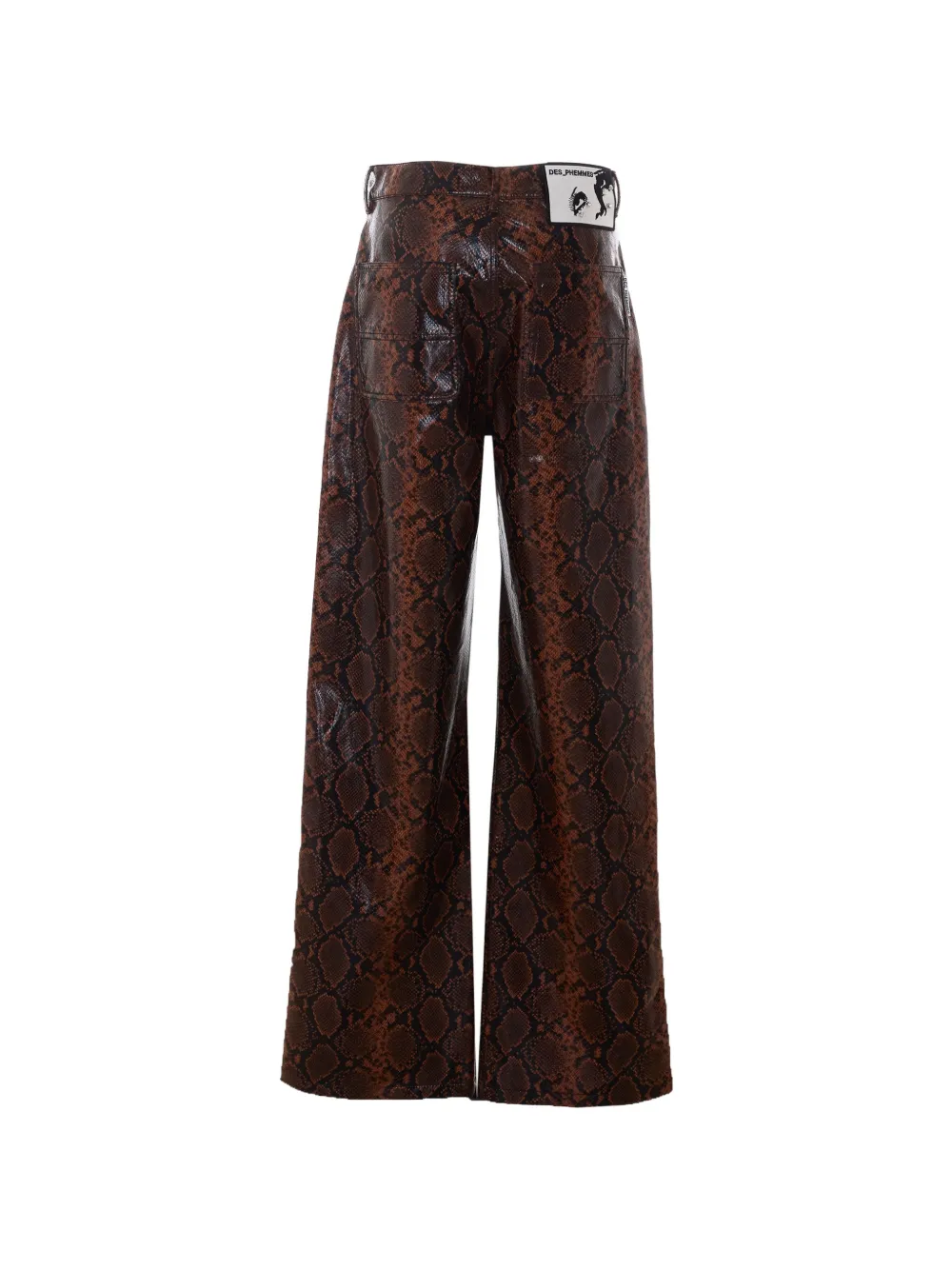 DES PHEMMES Broek met pythonprint Bruin