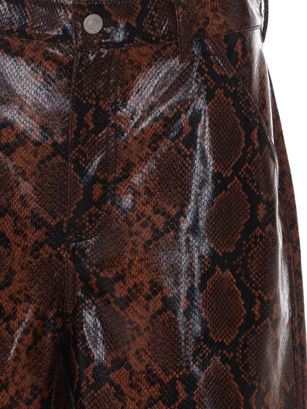 DES PHEMMES Broek met pythonprint Bruin