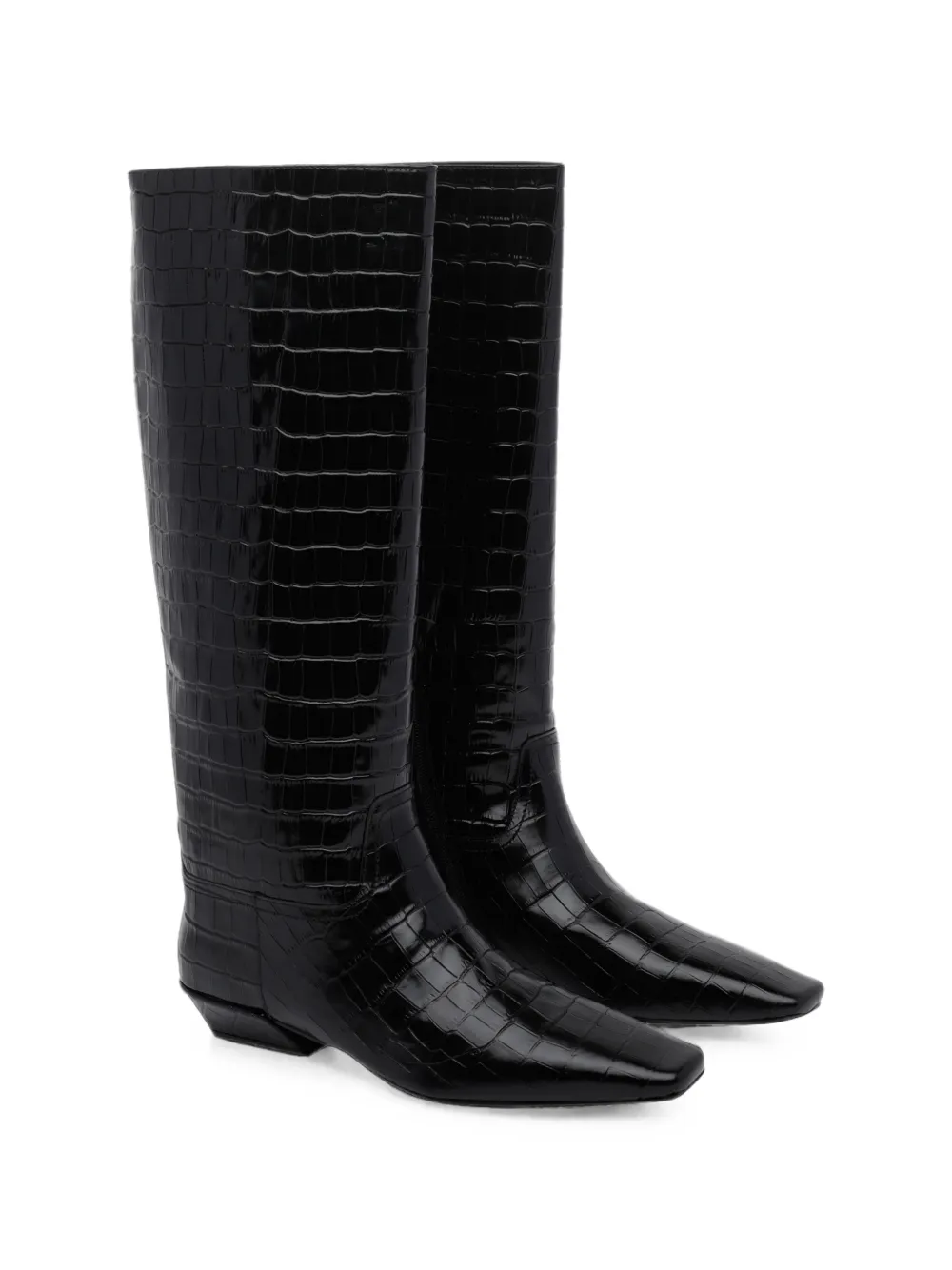 Jeffrey Campbell Passo croc-effect knee-high boots Zwart