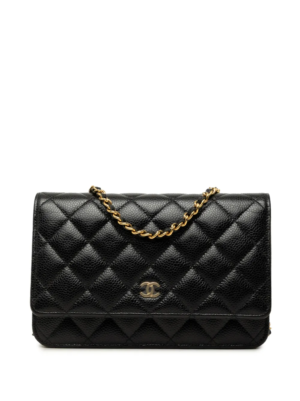 CHANEL Pre-Owned 2021-2026 CC Quilted Caviar Wallet on Chain crossbody bag - Nero