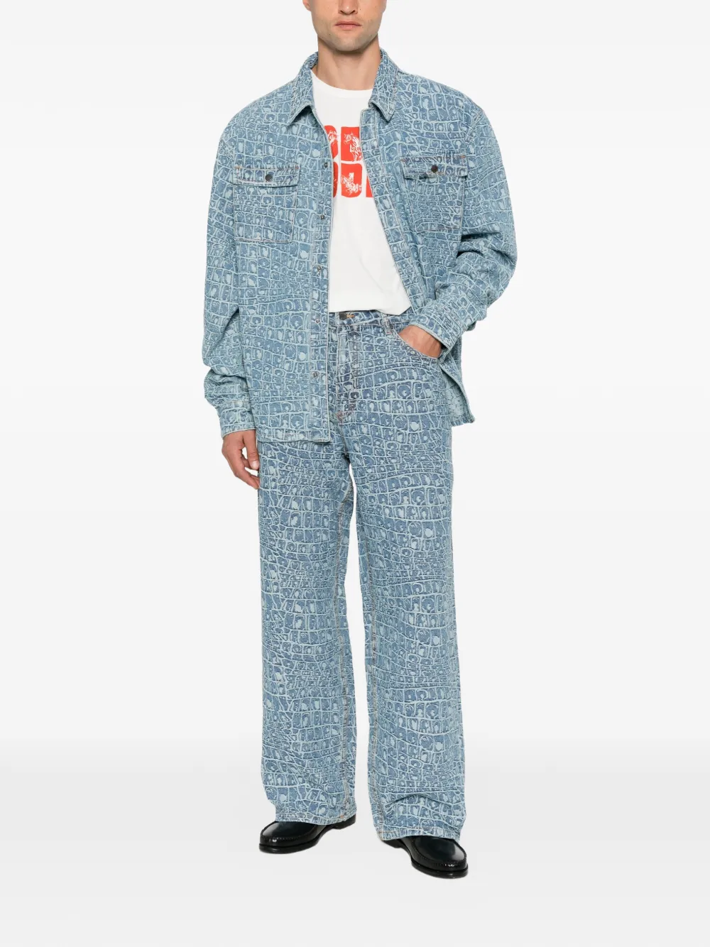 Daily Paper Jeans met jacquard-patroon Blauw