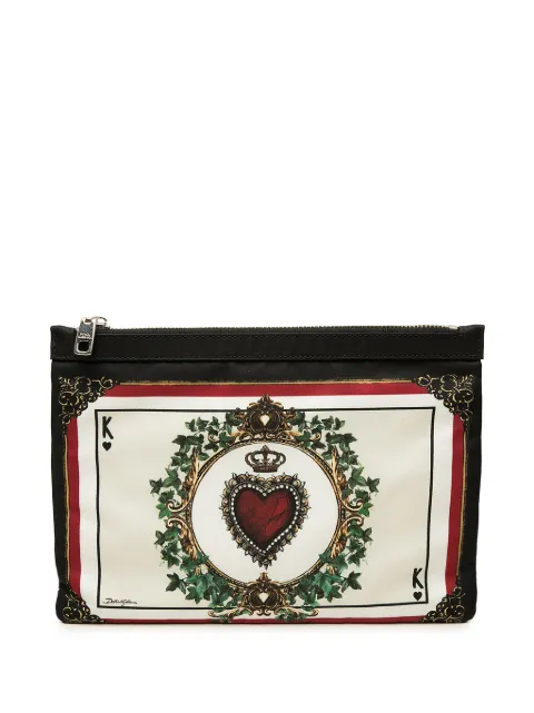 Dolce & Gabbana Pre-Owned 2000-2026 Nylon King of Hearts Playing Card clutch bag