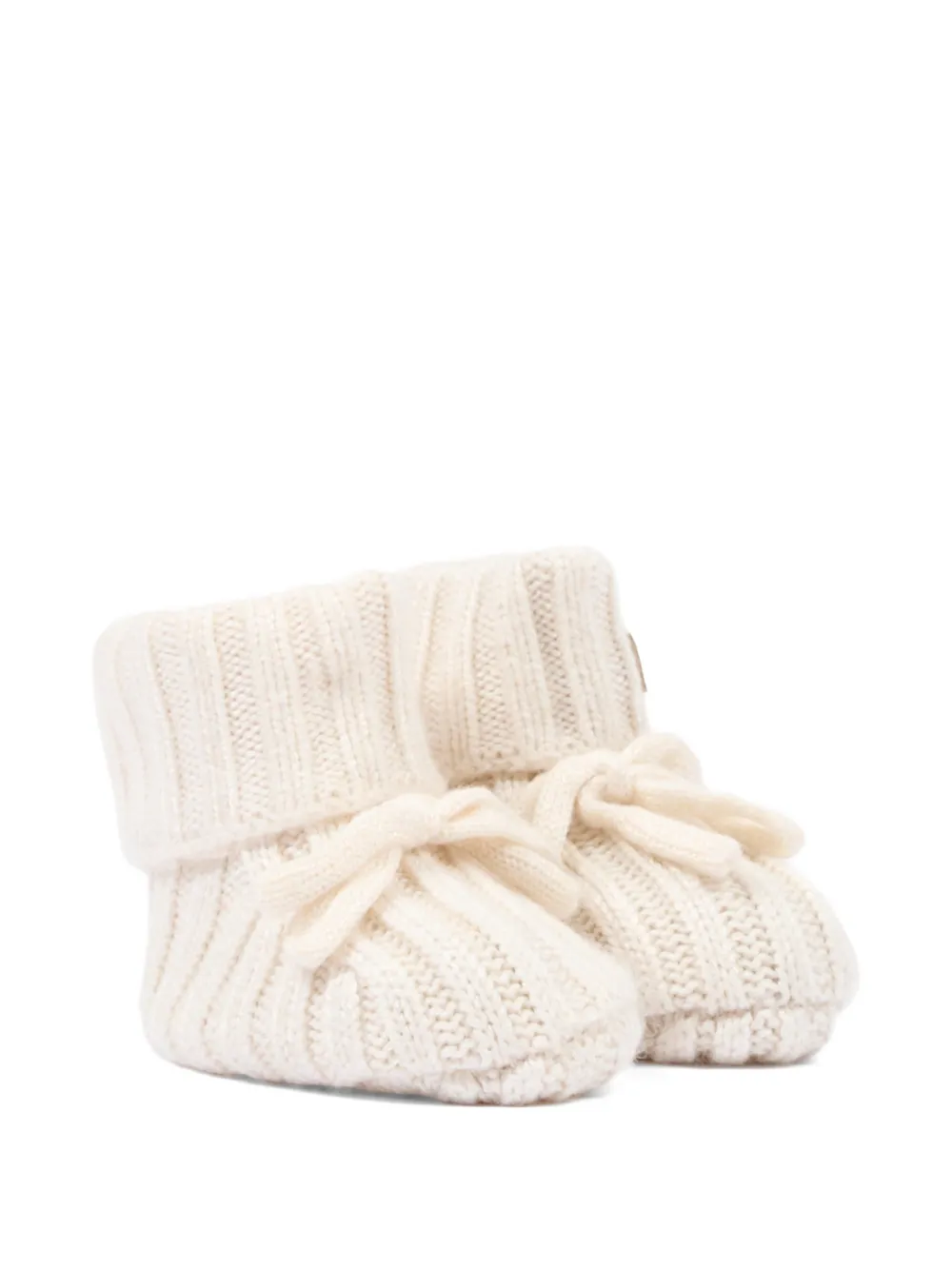 Bamboom ribbed-knit bow-detail slippers - Bianco