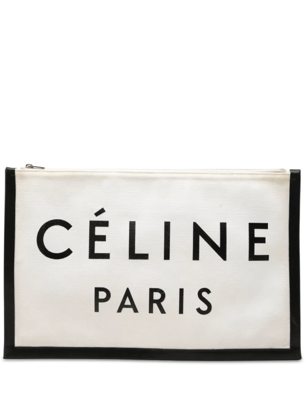 Celine Pre-Owned 2018 Canvas Logo clutch bag - White
