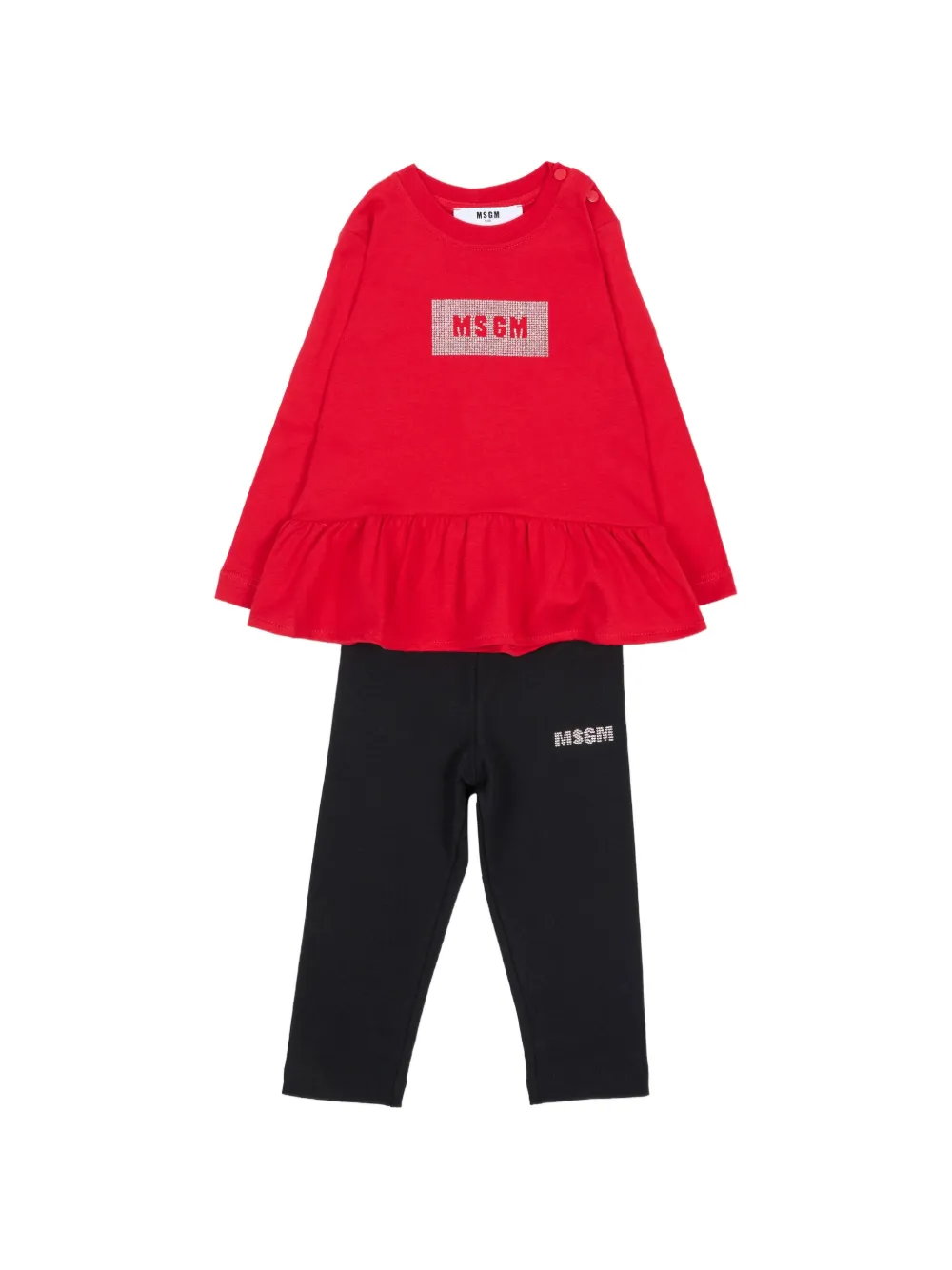 MSGM Kids Jogginganzug mit Rüschen - Rot